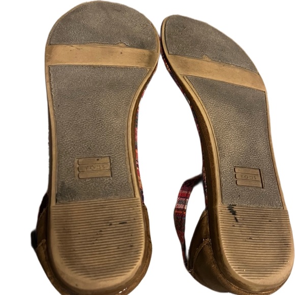 TOMS - Playa Tribal Multi Color Woven T Strap Sandals Size 6 - Picture 6 of 9